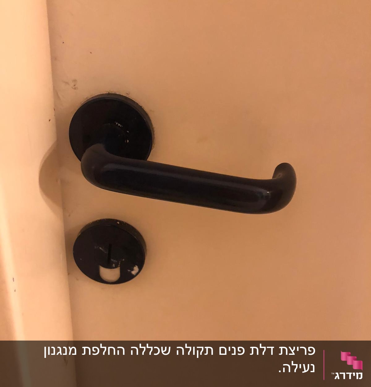 ידית ודלת עם מנעול
